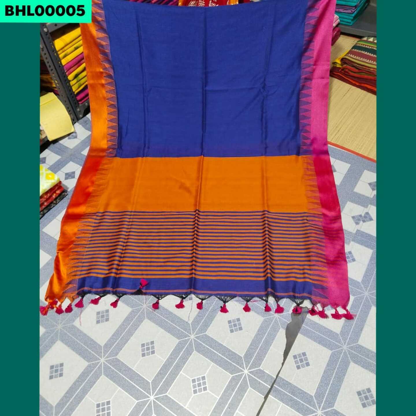 Bunon - Traditional Handloom Saree - Indigo Blue