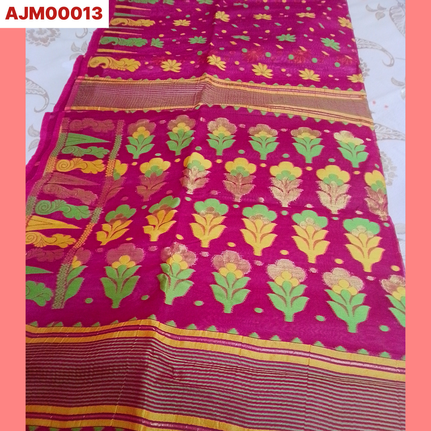Ahiri - Traditional Jamdani Saree Collection - Ranee Pink