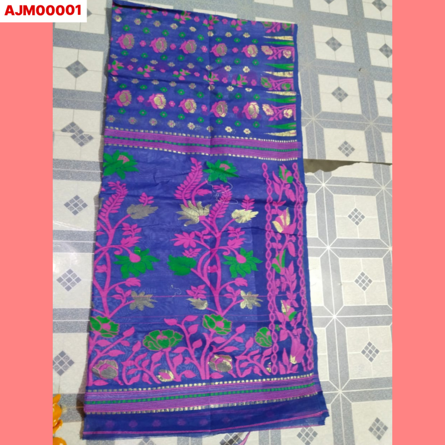 Ahiri - Traditional Jamdani Saree Collection - Cobalt Blue