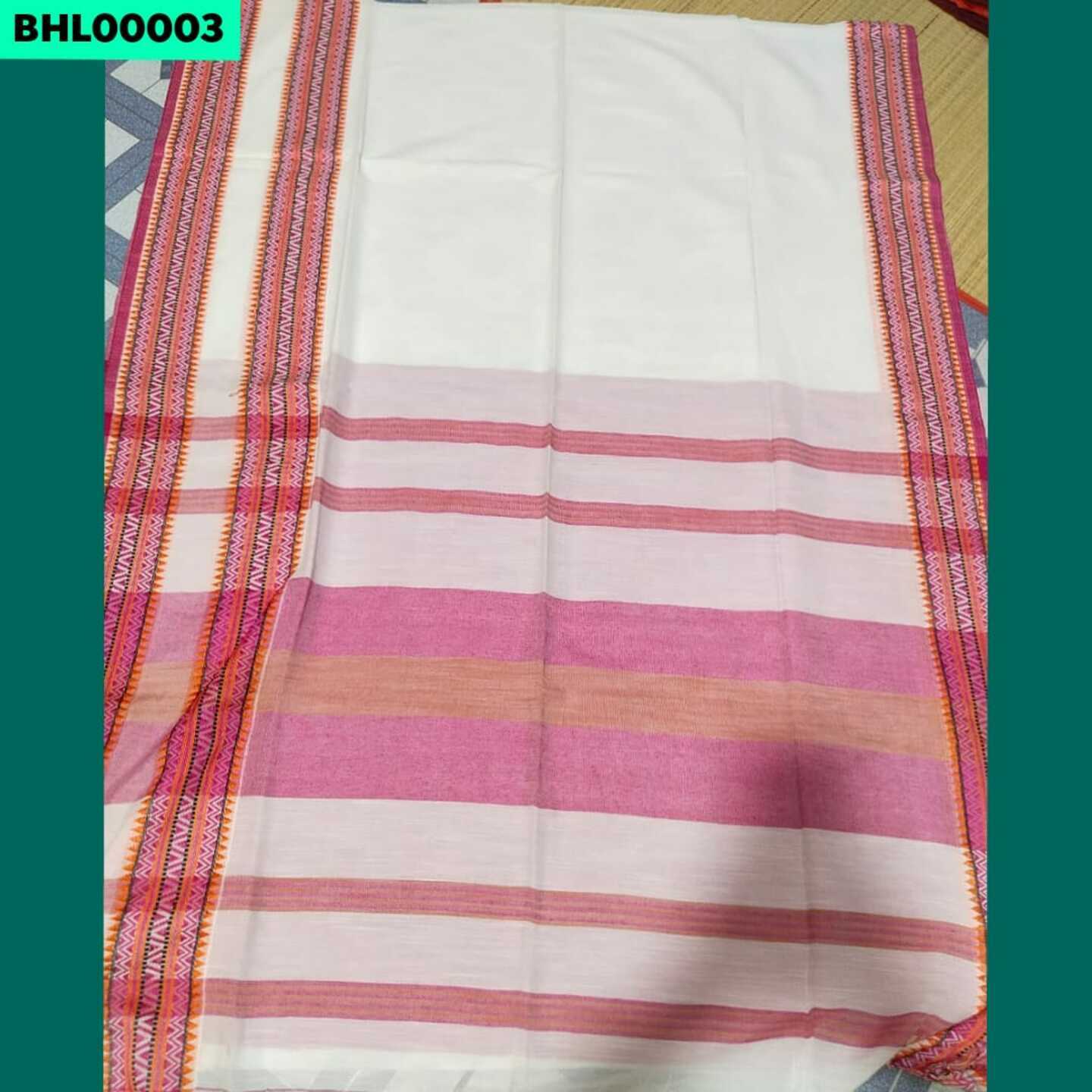 Bunon - Traditional Handloom Saree - Traditional Red & White Classic Edition