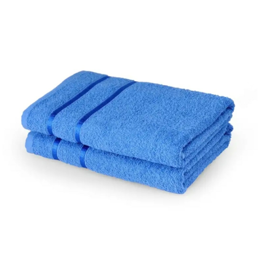 IndusFabrics Pure Cotton Bath Towel Blue (Pack of 1)