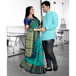 Kashvi Fancy Men's Shirt & Women's Sarees Combo Vol 1
