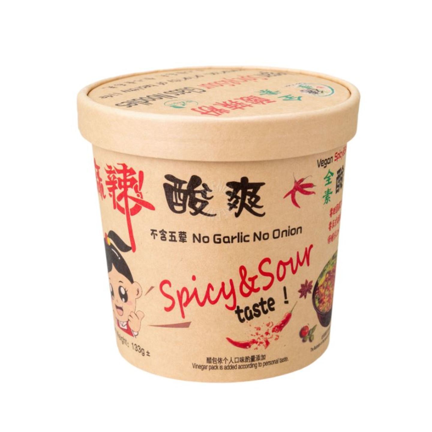 Vegetarian Spicy & Sour Glass Noodles 酸辣粉 (133g)