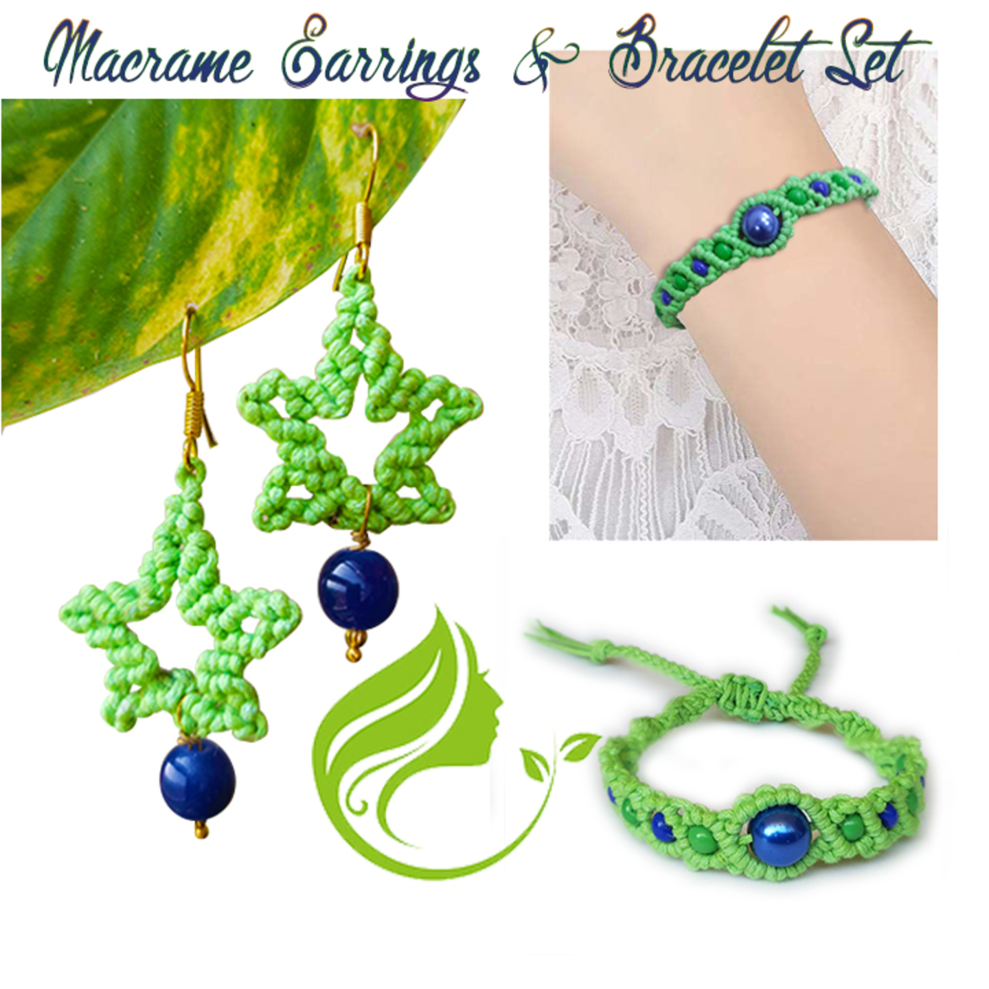 Macrame Earrings & Bracelet Combo