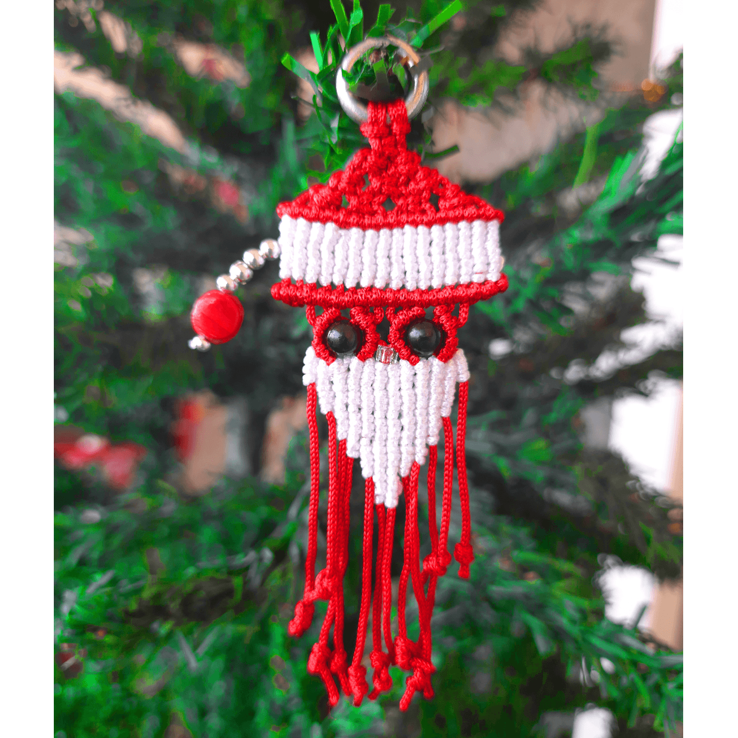 Macrame Santa Christmas Tree Ornament