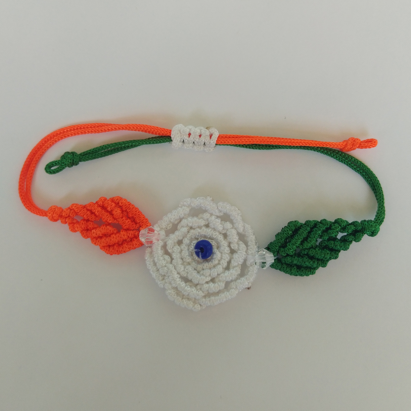 Macrame Tricolor Rose Hand Band/ Bracelet