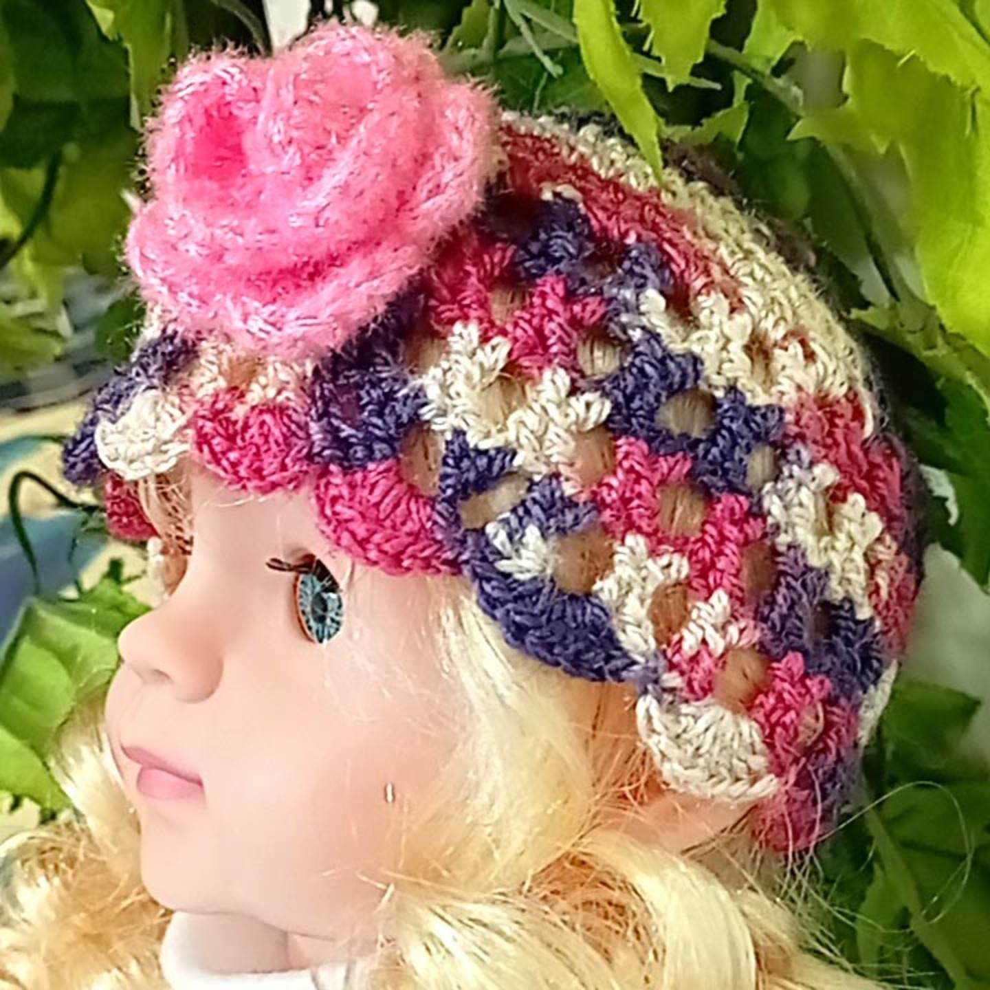 Handmade Flower Booties and Cap - Multicolour