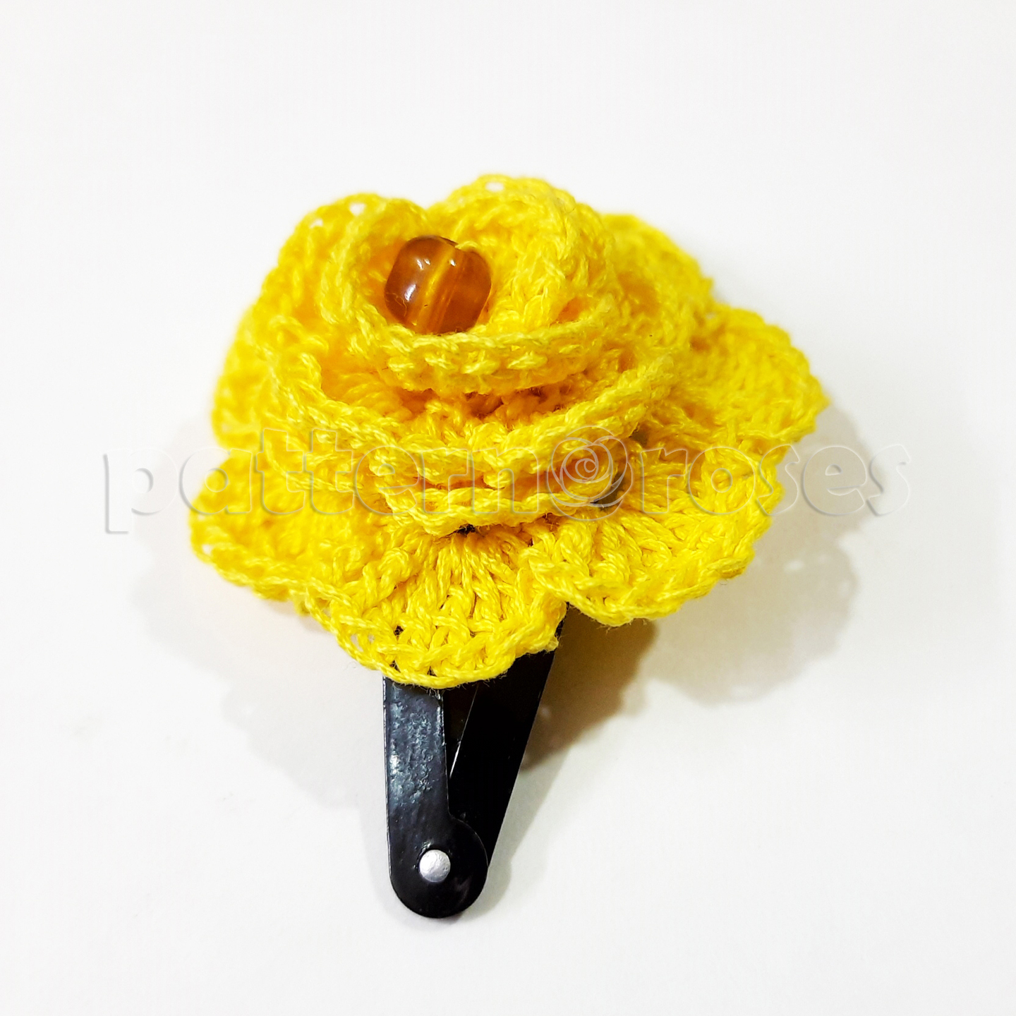 Crochet Rose Hair Clip