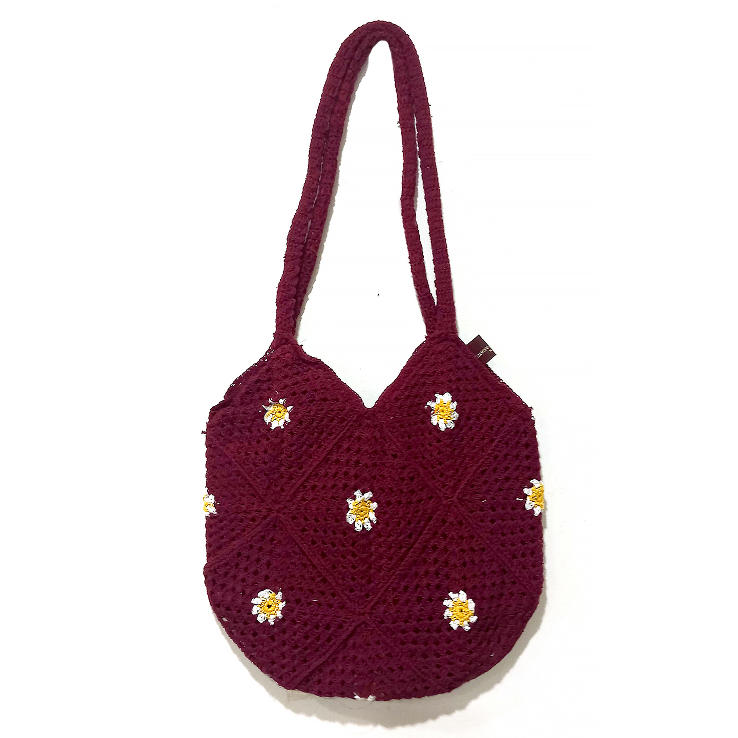 Women Crochet Daisy Tote Bag