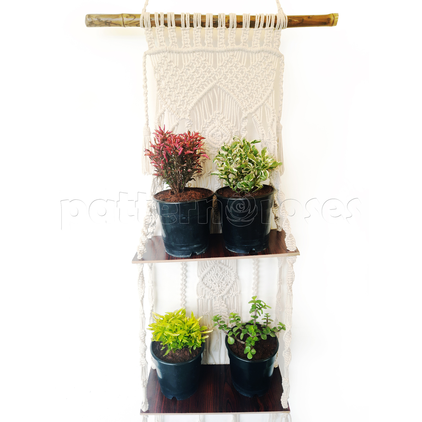 2 Tier Macrame wall hanging Shelf for Plants