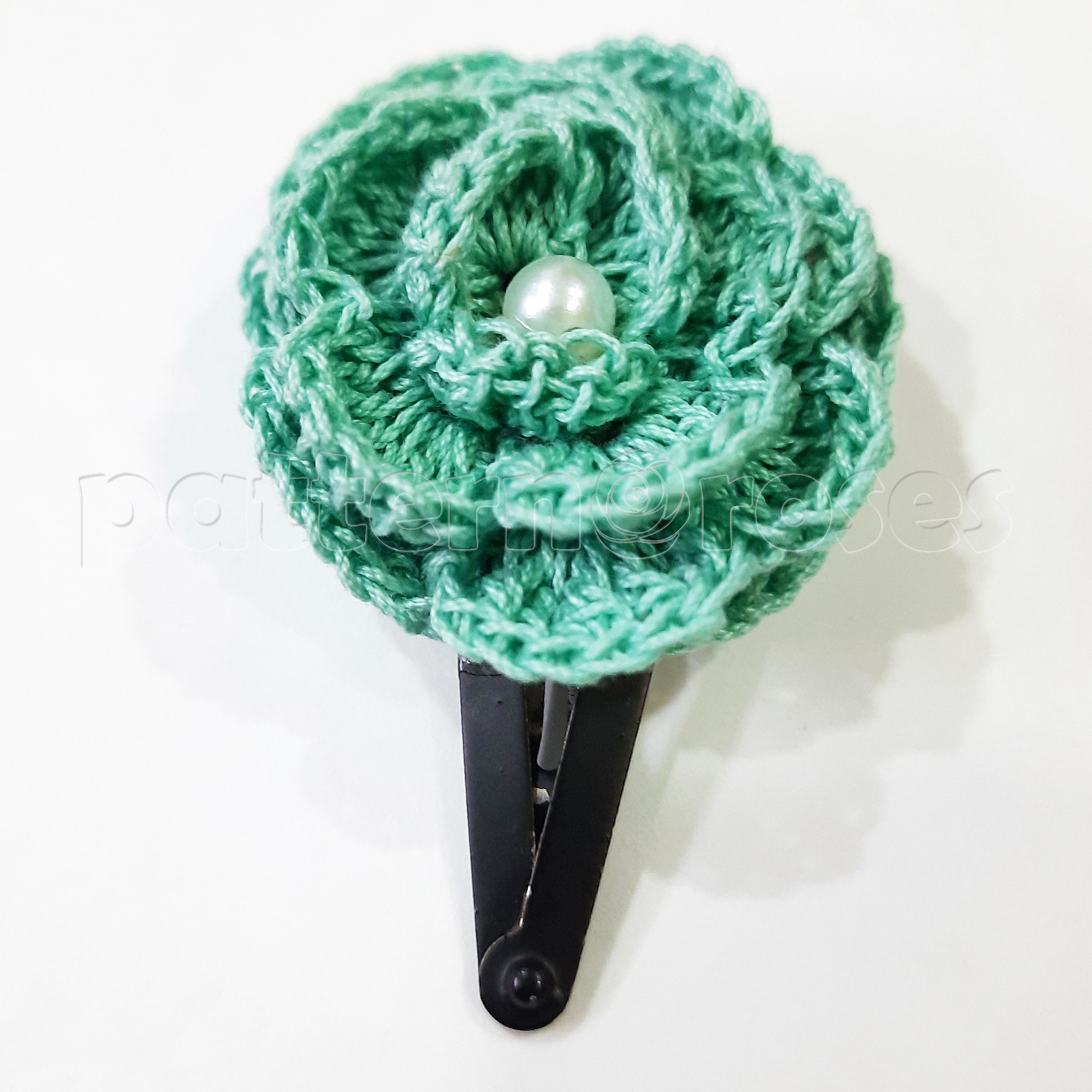 Crochet Rose Hair Clip