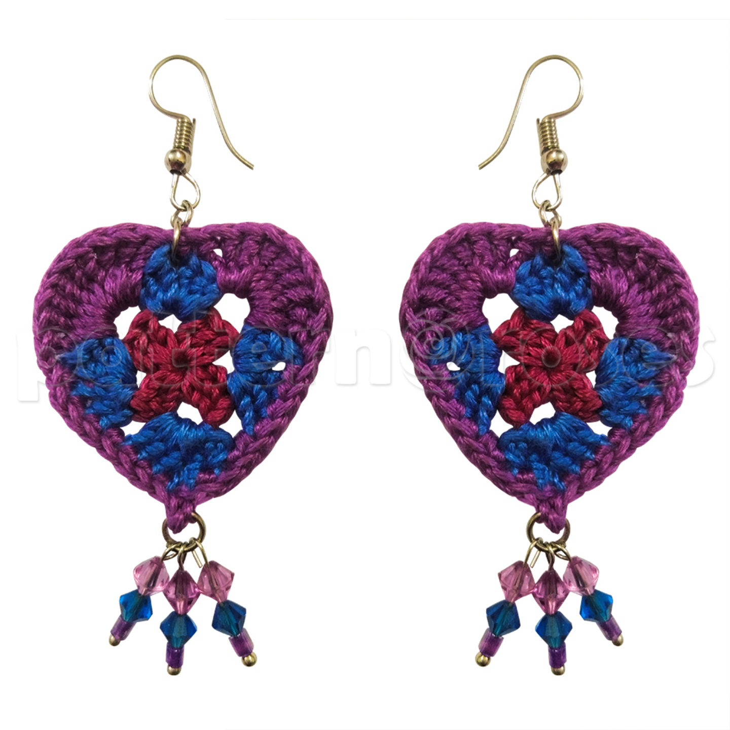 Crochet Heart Shape Earrings