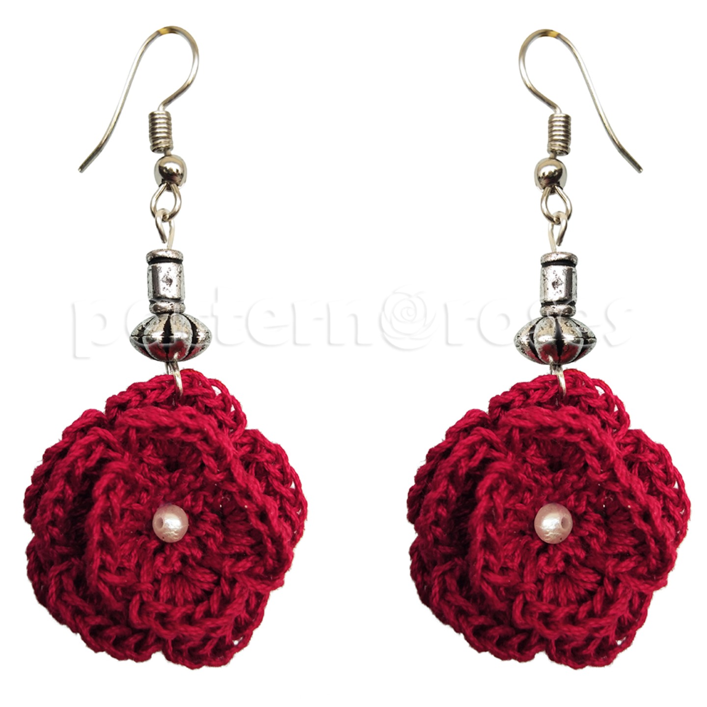 Crochet Mini Rose Dangle Earring