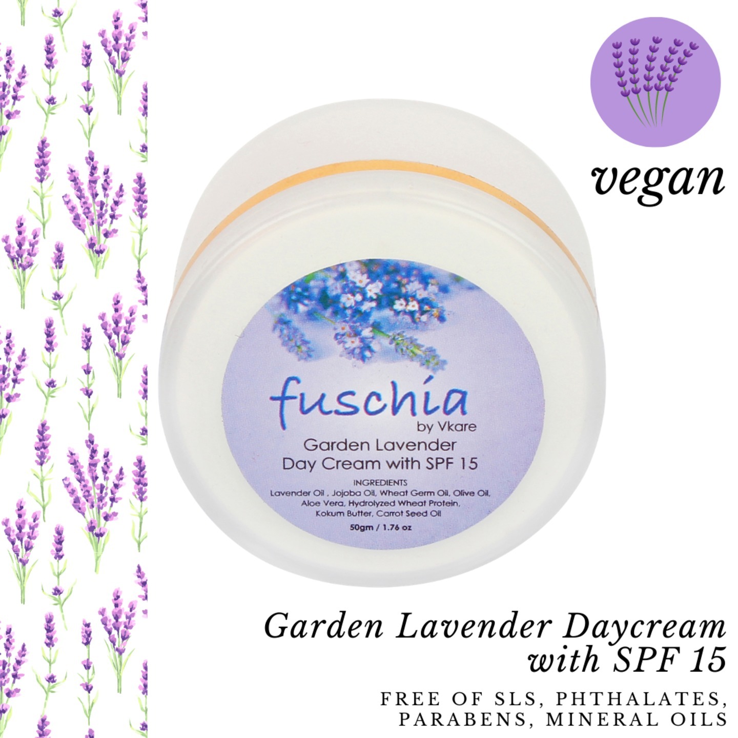 Fuschia - Garden Lavender Day Cream with SPF 15