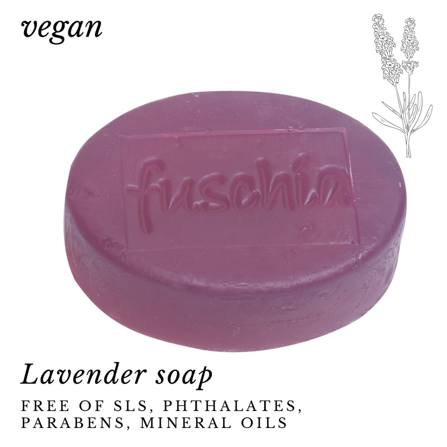 Fuschia - Lavender Natural Handmade Glycerine Soap