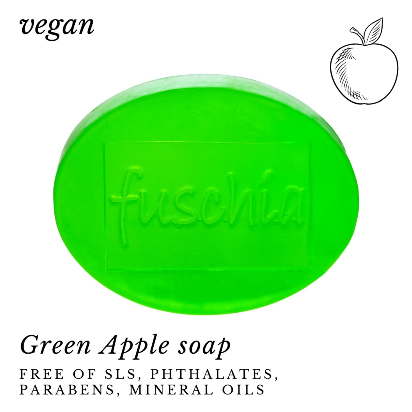 Fuschia - Green Apple Natural Handmade Glycerine Soap