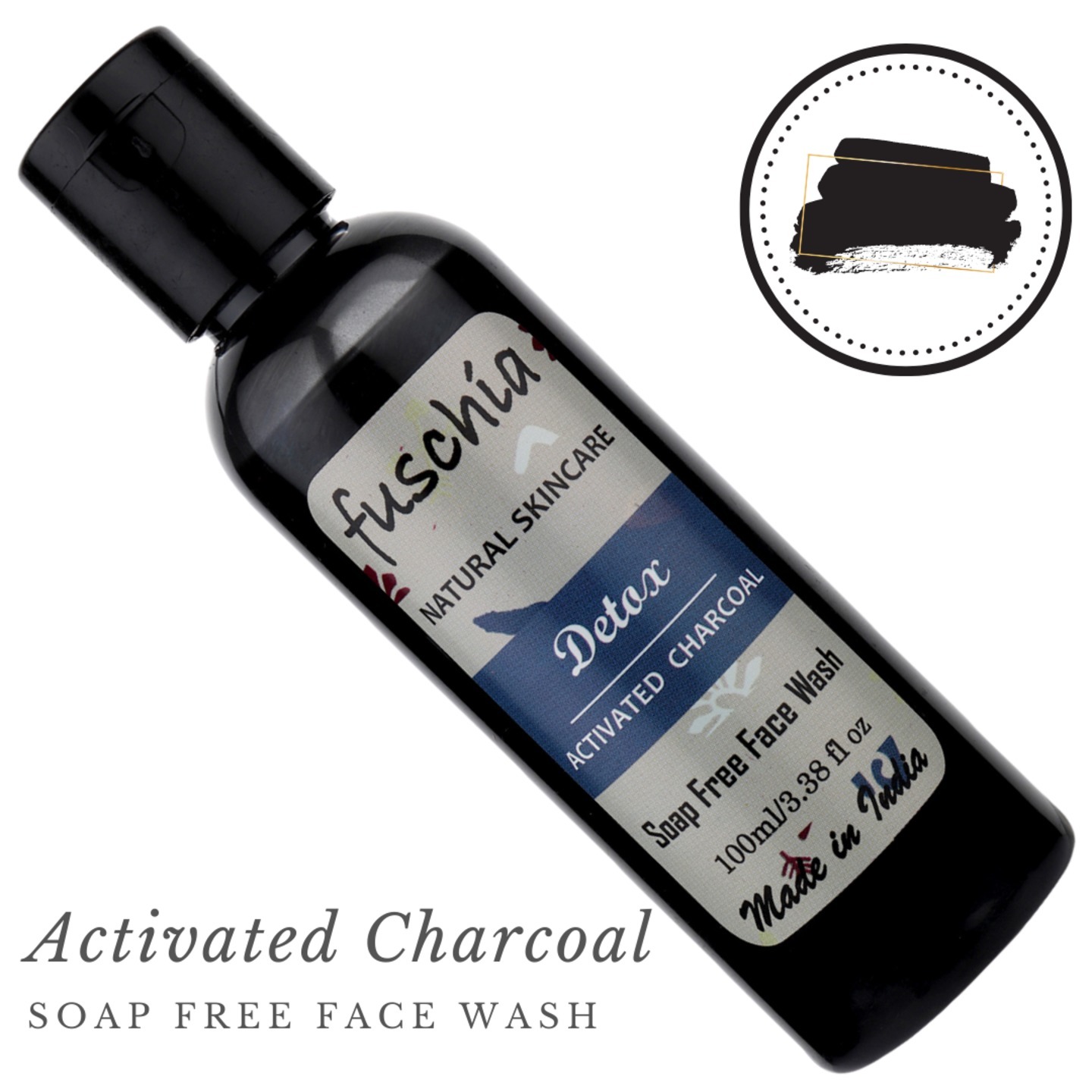 Fuschia Detox Activated Charcoal Soap Free Face Wash - 100ml