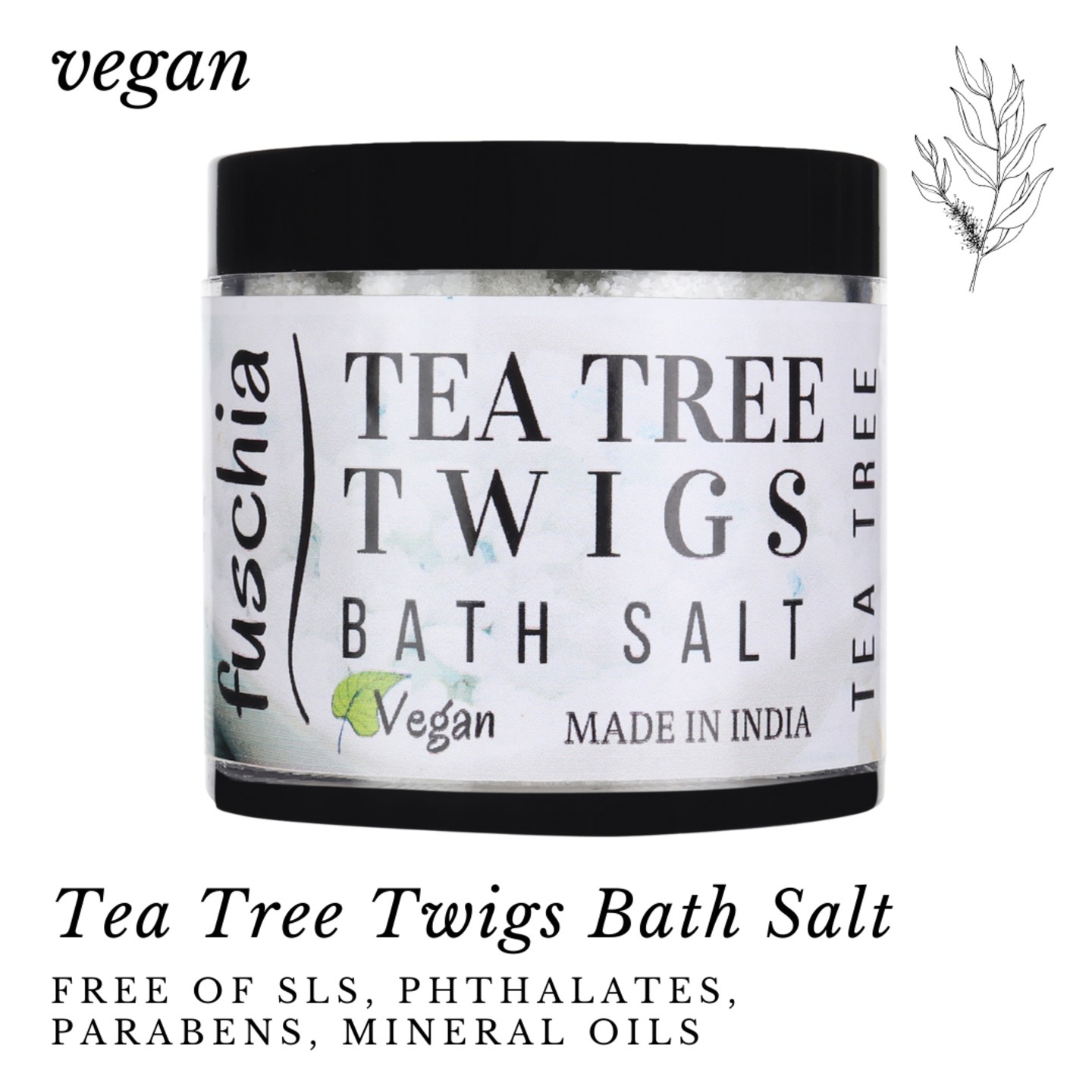 Fuschia Tea Tree Twigs Bath Salt - 100g