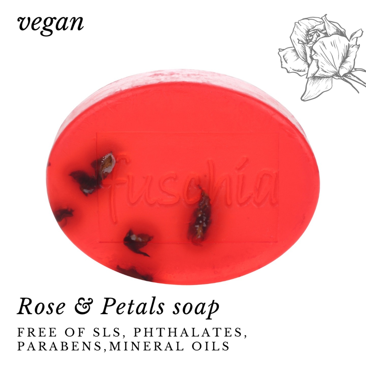 Fuschia - Rose & Petals Natural Handmade Herbal Soap