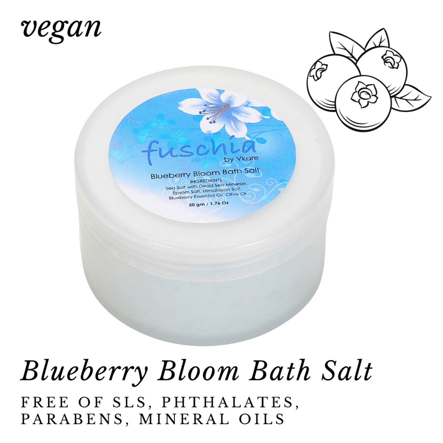 Fuschia - Blueberry Bloom Bath salt - 50gms
