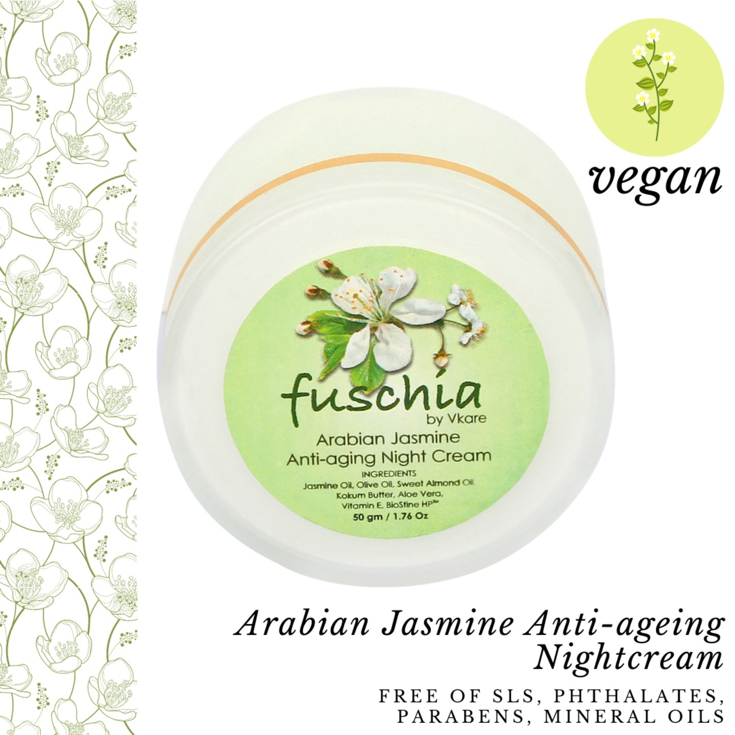 Fuschia - Arabian Jasmine  Anti-ageing  Night  Cream