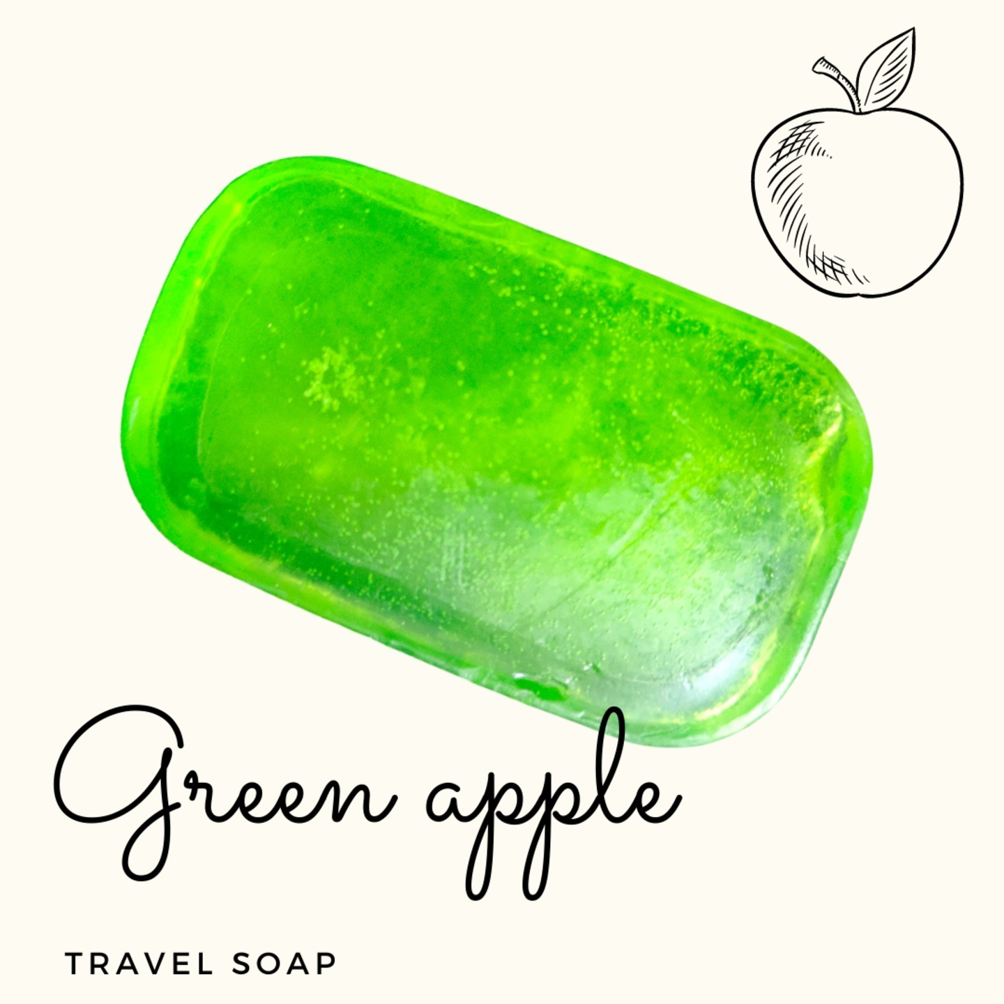 Fuschia - Green Apple Natural Handmade Glycerine Soap-20g