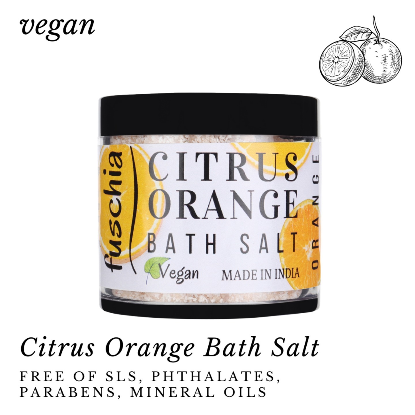 Fuschia Citrus Orange Bath Salt - 100g