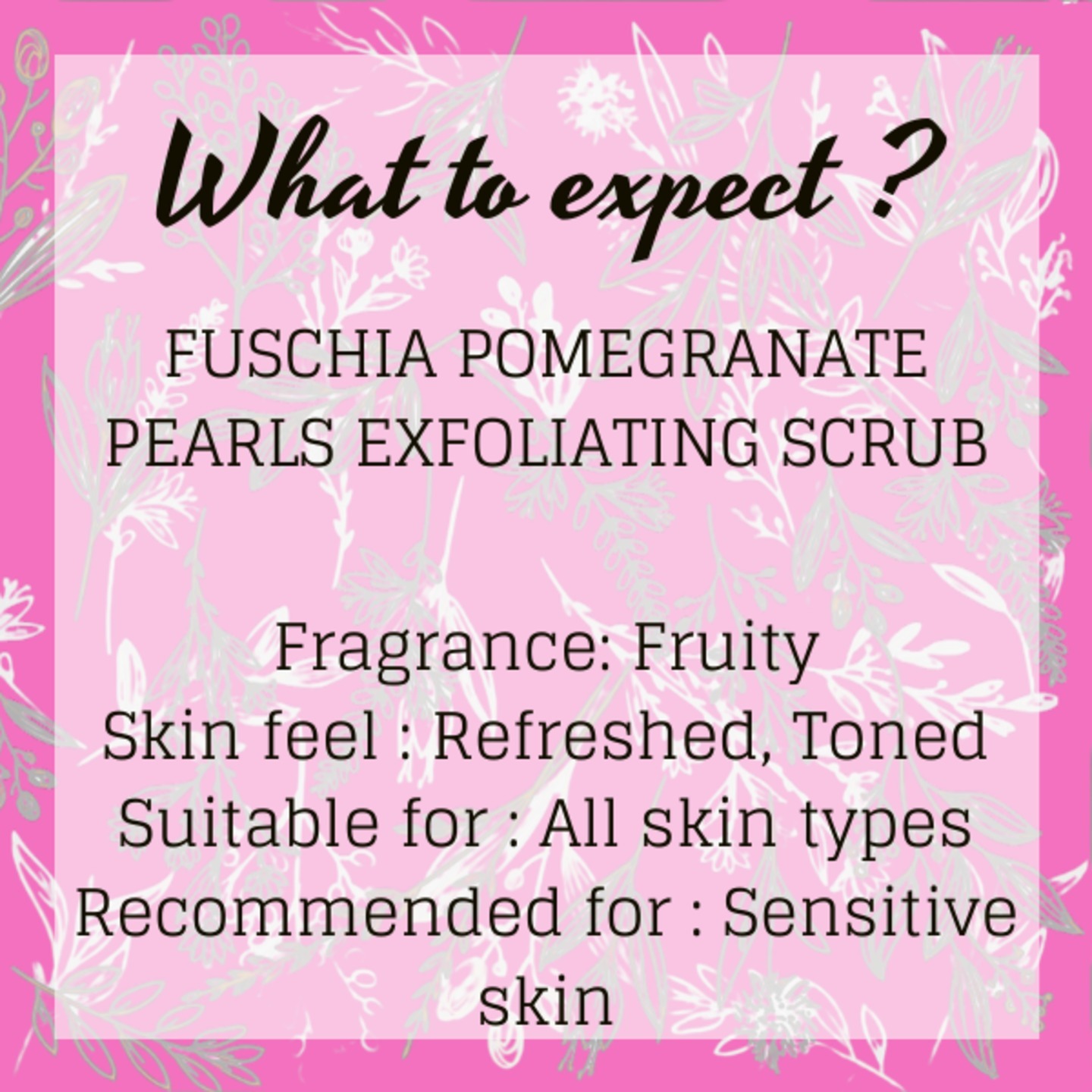 Fuschia - Pomegranate Pearls - Face & Body Exfoliating Scrub - 100g