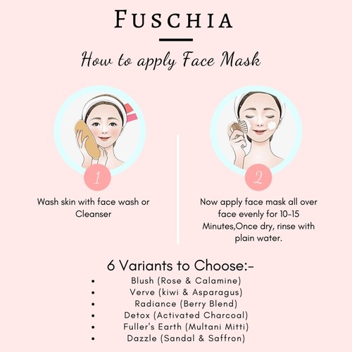 Fuschia Detox Face Mask - Activated Charcoal-15g