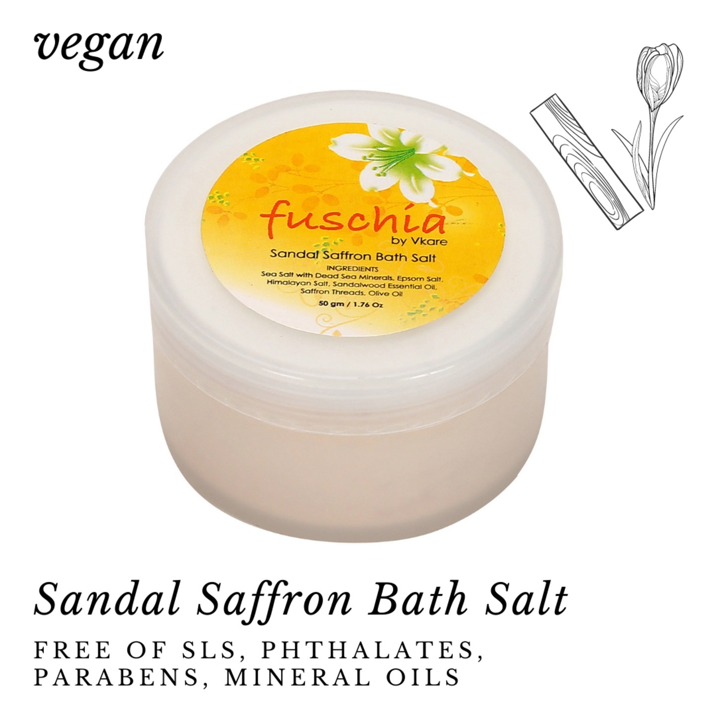 Fuschia - Sandal Saffron Bath salt - 50 gms