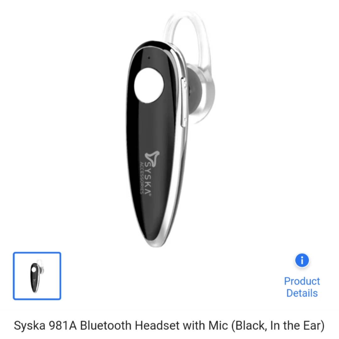  SYSKA 981A Mono Headset With Mic

