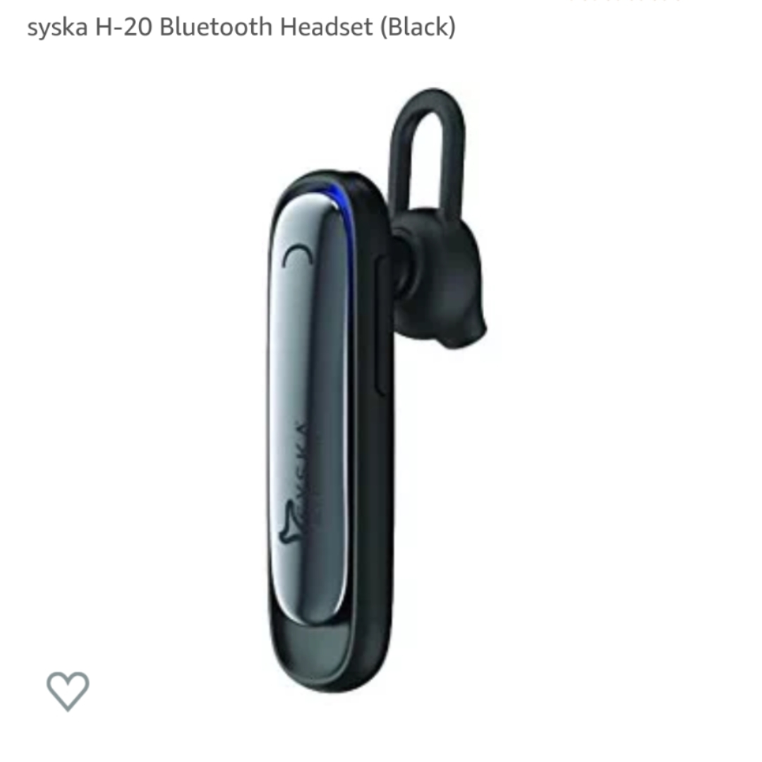 syska H-20 Bluetooth Headset (Black)

