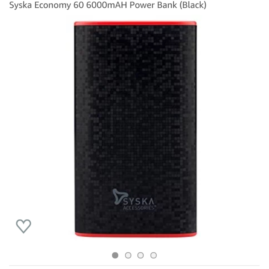 Syska Economy 60 6000mAH Power Bank (Black)


