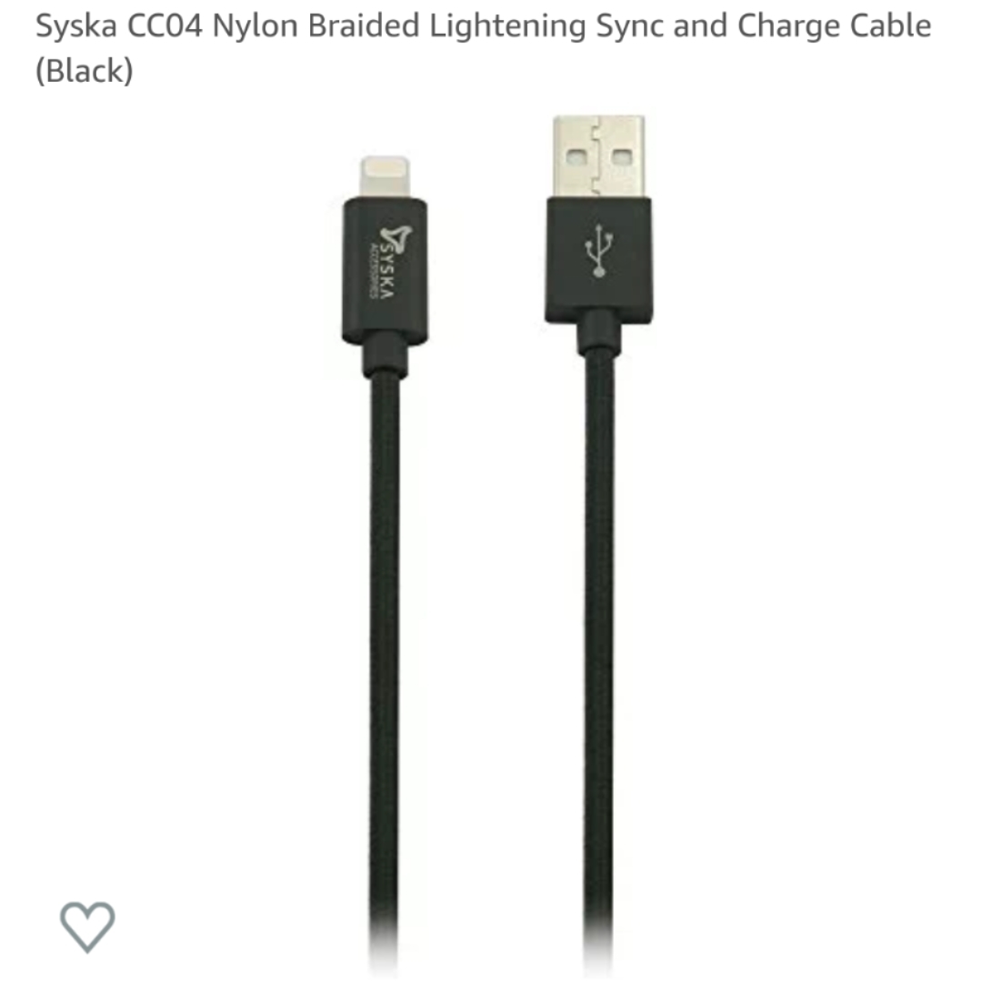 Syska CC04 Nylon Braided Lightening Sync and Charg