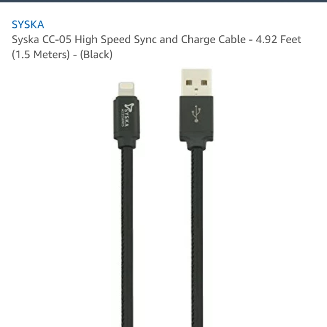 Syska CC-05 High Speed Sync and Charge Cable - 4.9