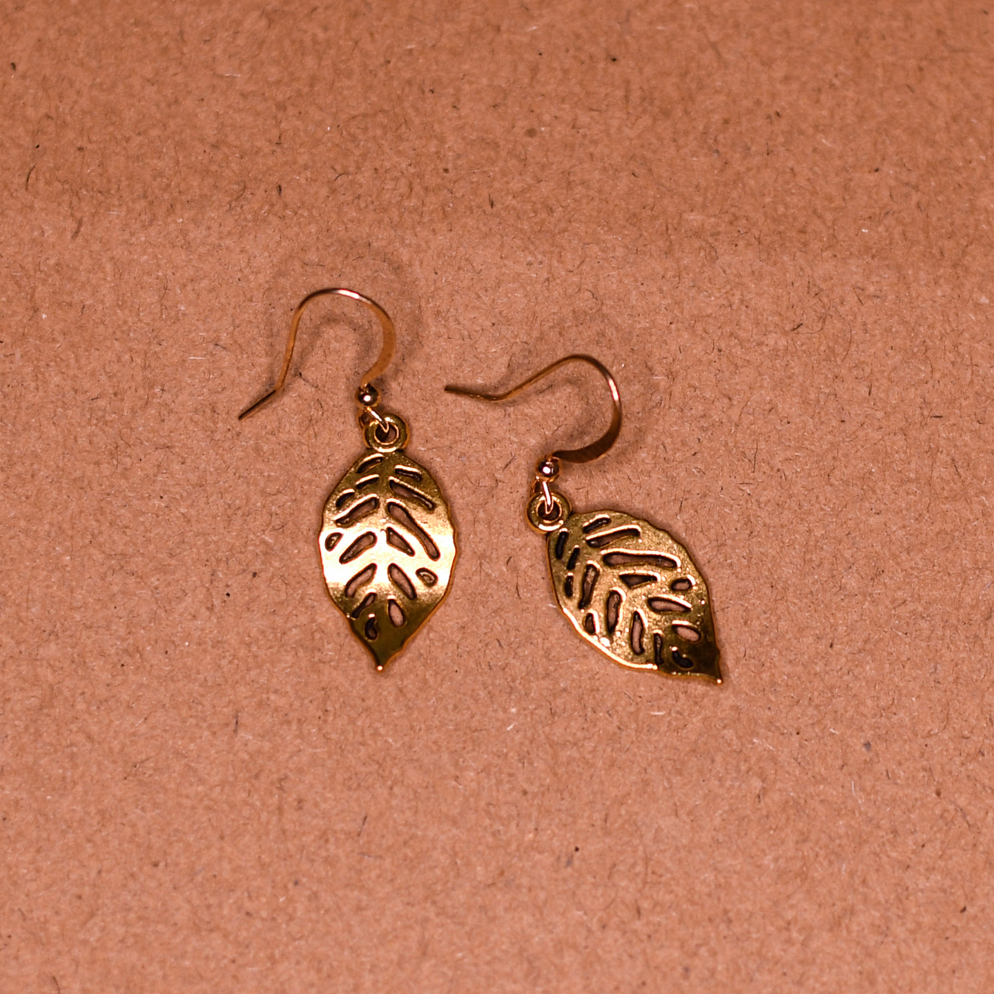 Golden Metal Leaf Design Earrings