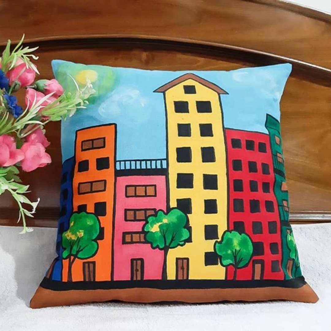 Designer Hand Painted Cushion Cover