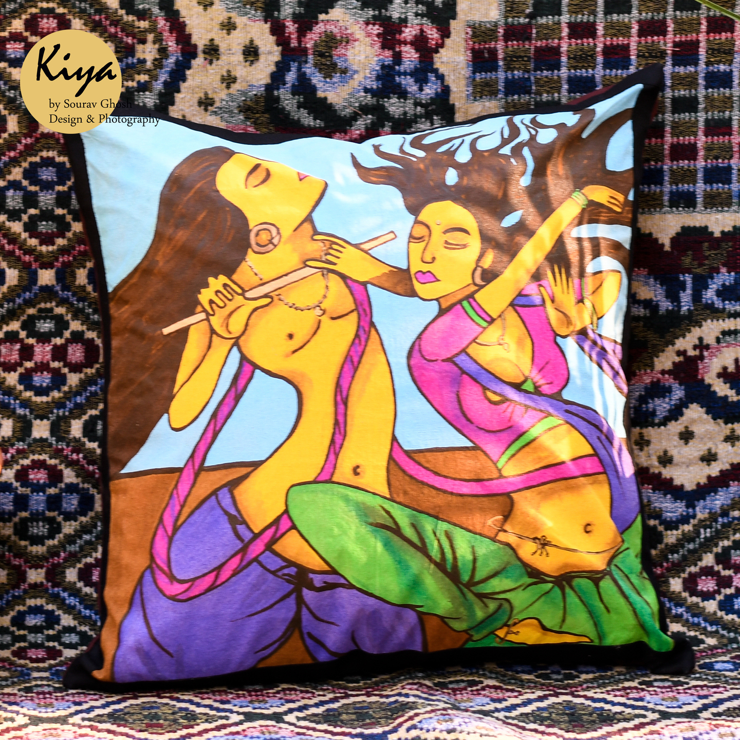 Hand Painted Cushion Cover - Ecstasy