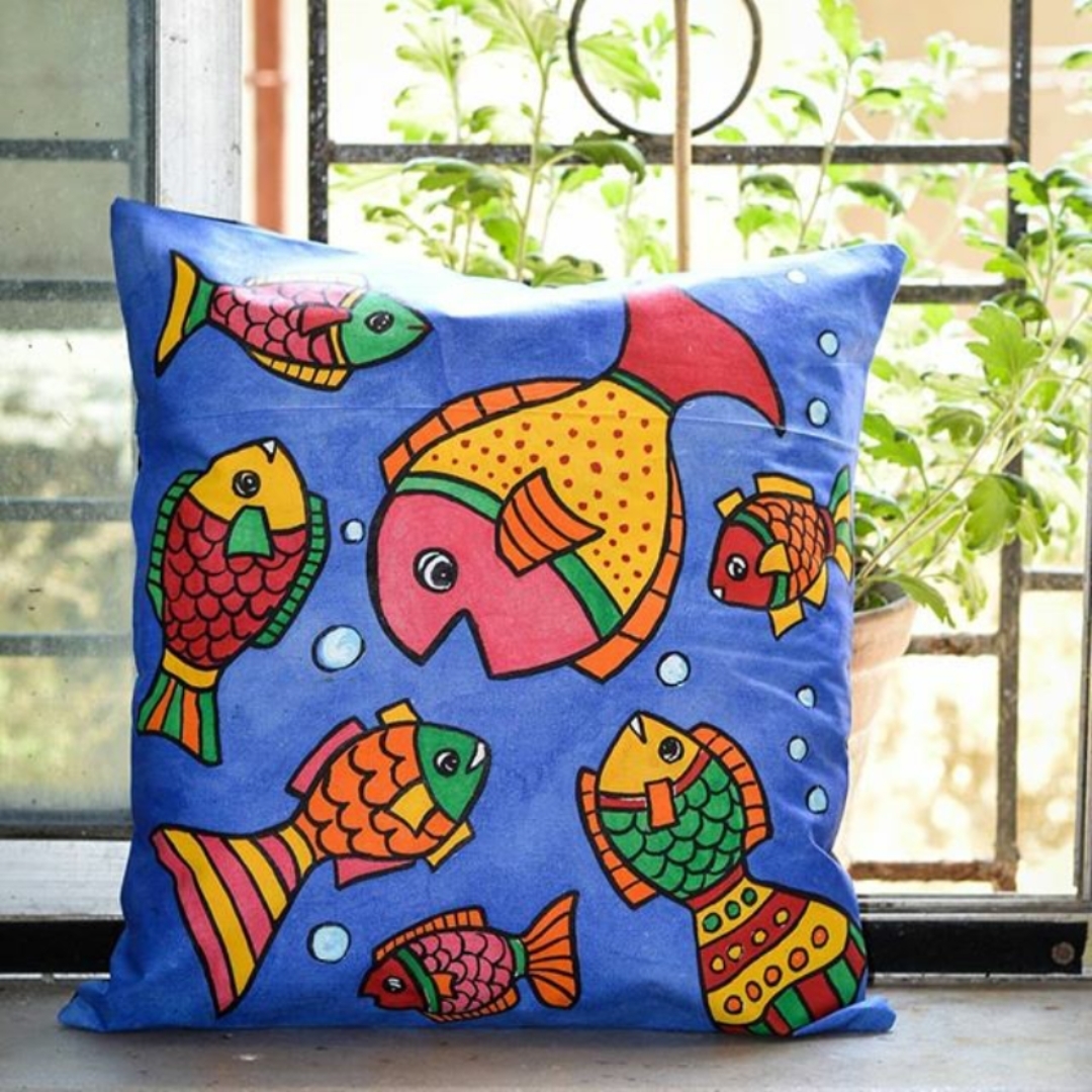 Hand Painted Cushion Covers - Fish