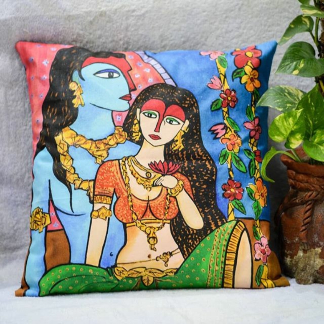 Designer Hand Painted Cushion Cover