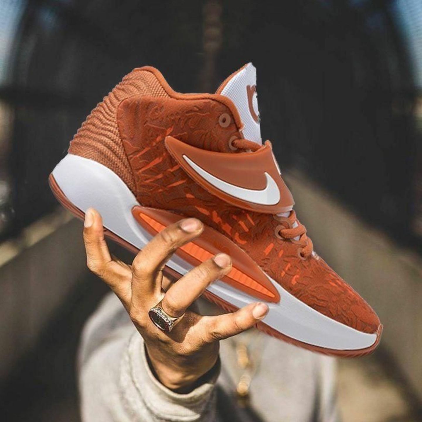 Insta Shoppee Nike KD 14 First Copy Sneaker - Brown and White