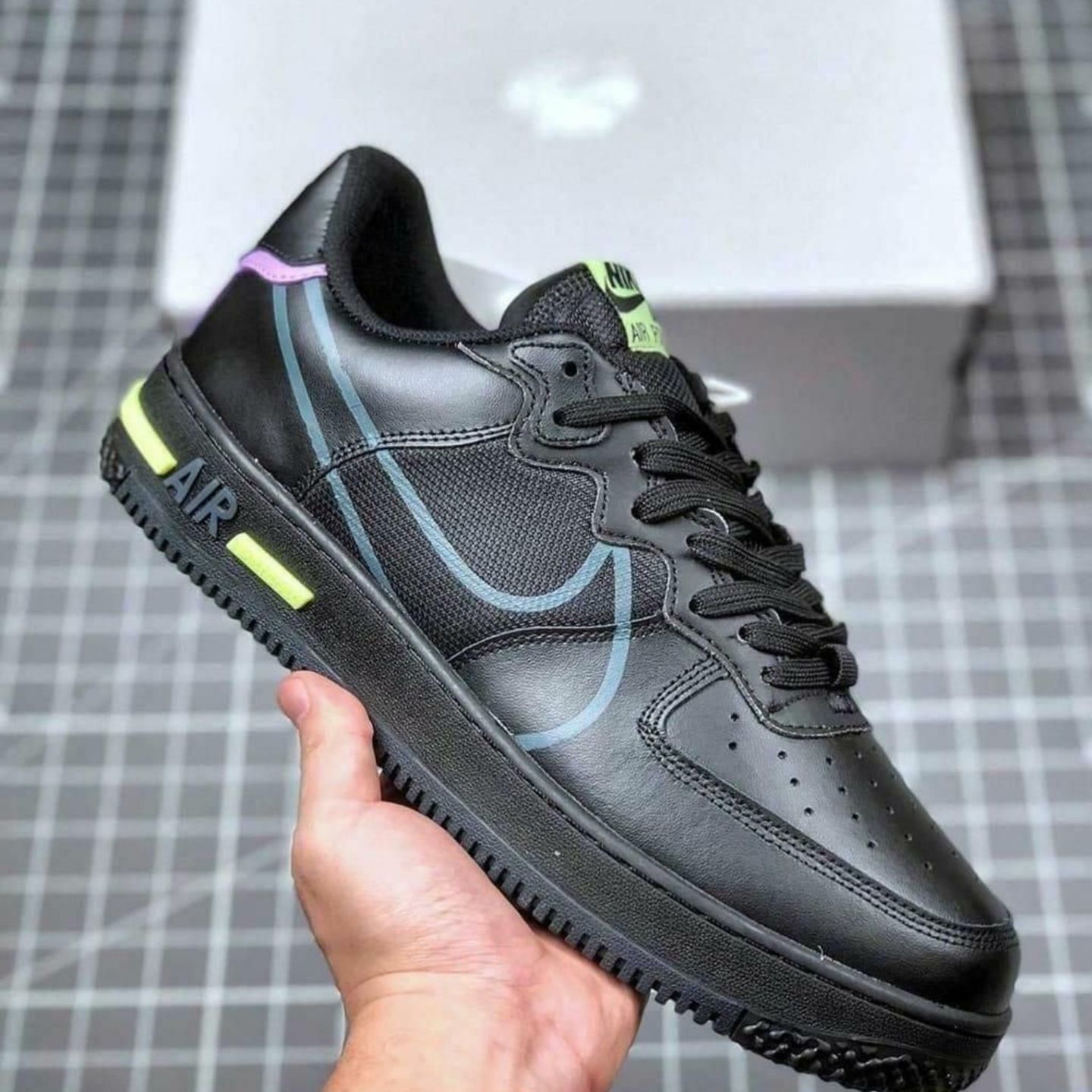 Insta Shoppee Nike Air Force 1 React First Copy Sneaker Shoes - All Black