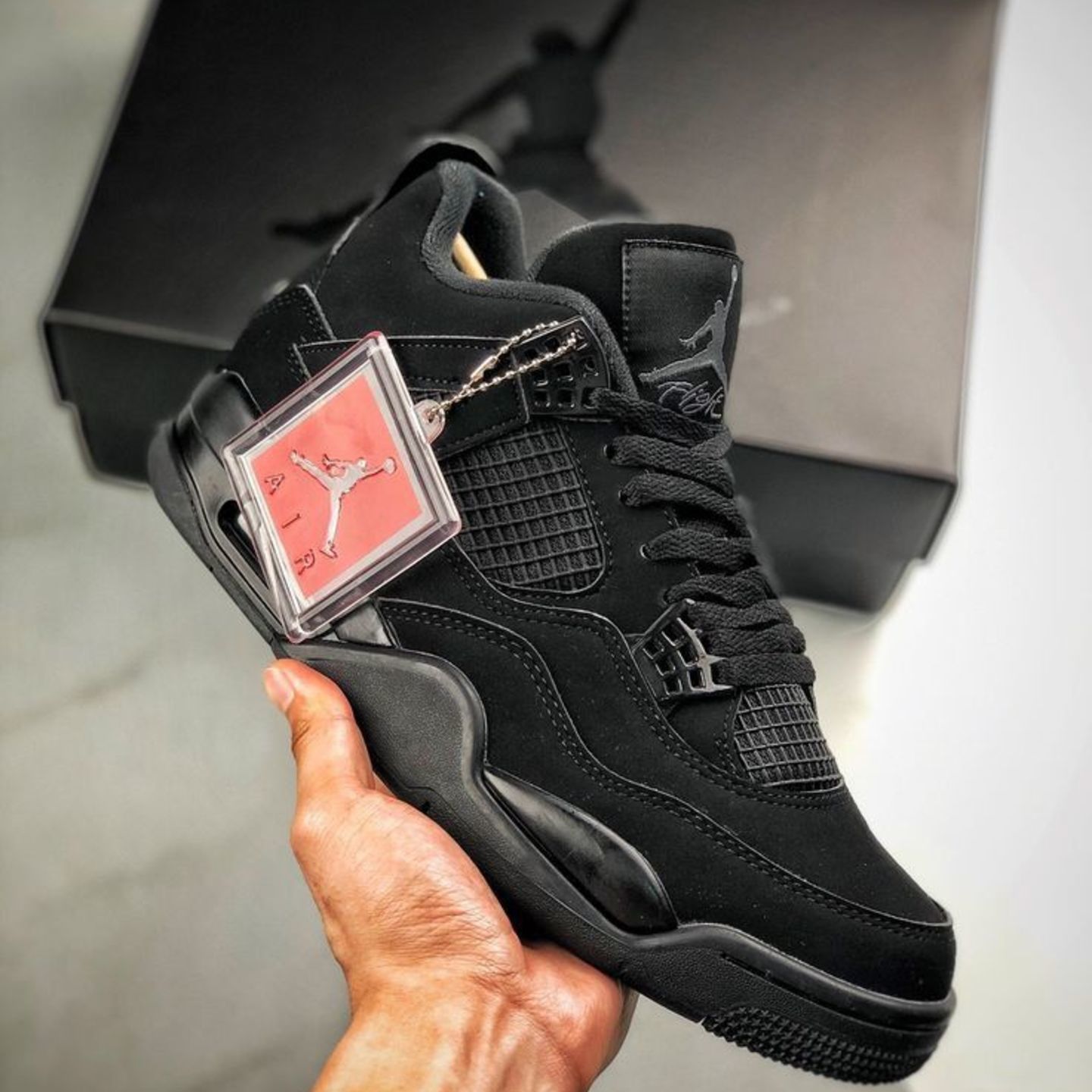Insta Shoppee Nike Air Jordan Retro 4 Black Cat First Copy Sneaker Shoes