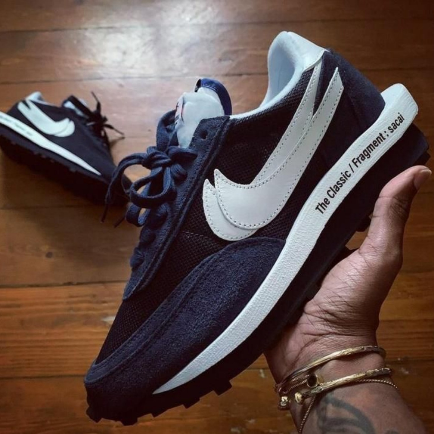 Nike Ldwaffle X Sacai X Fragment Sneaker - Black