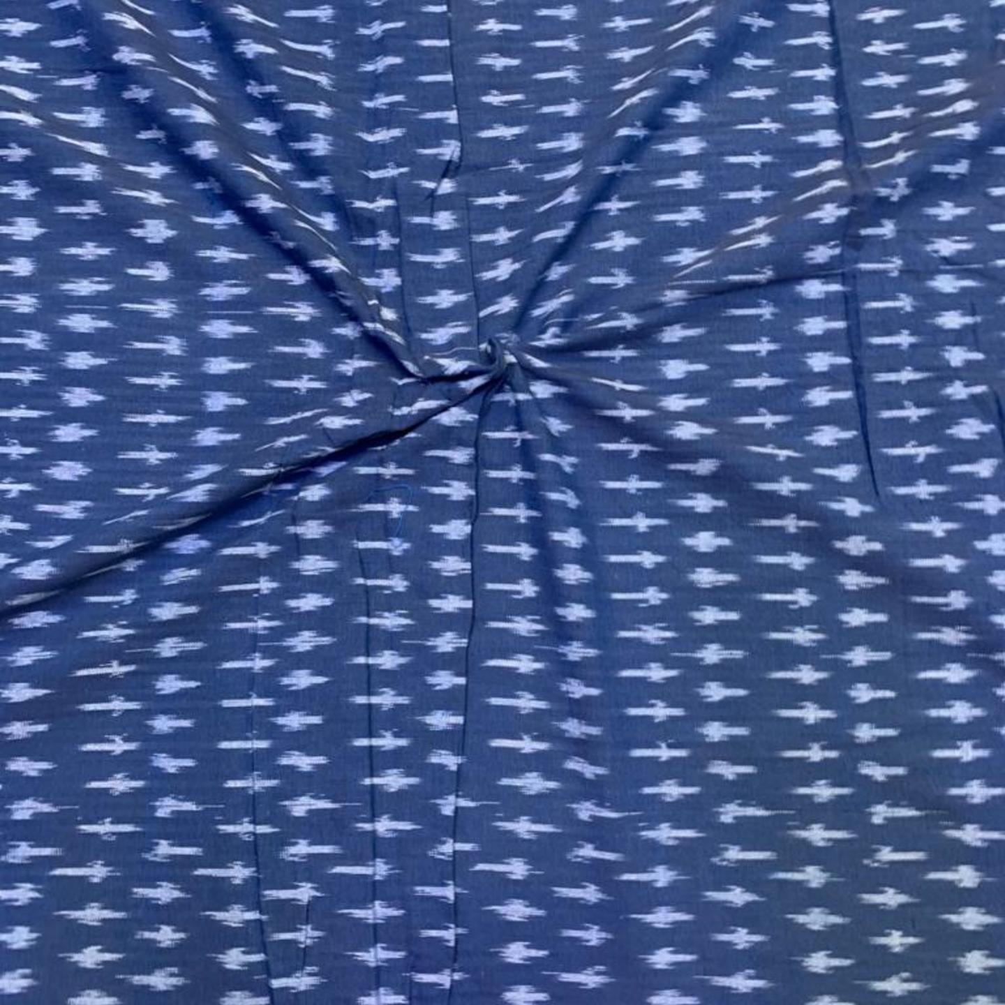 Pochampally Ikkat Cotton Fabric - Blue