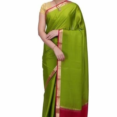 Parrot Green with  Rani Pink Ksic silk Saree  Mysore Silk Sarees  Mysore Silk Sarees Online  KSIC