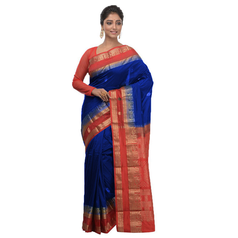 Royal Blue Kanchipuram Silk Sarees Online  kanjeevaram sarees online  Traditional Kanchipuram Sarees  Buy online kancheepuram sarees