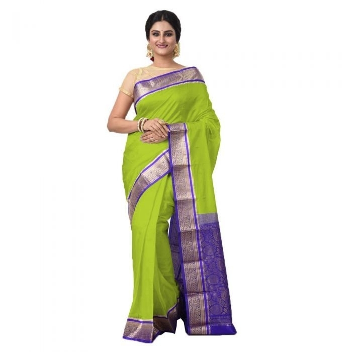 Parrot Green and Violet Kanchipuram Silks Sarees Online  Kanjeevaram Silks  Buy Kanchipuram Pattu Sarees  Silk Sarees