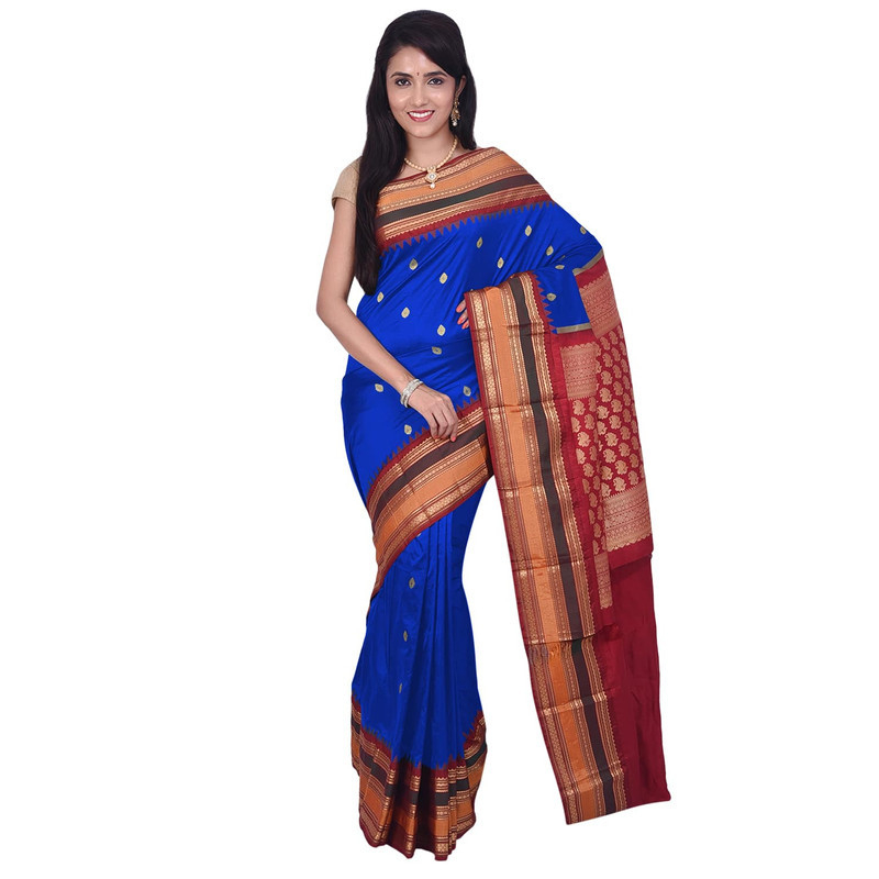 Royal Blue Kanchipuram Silk Sari