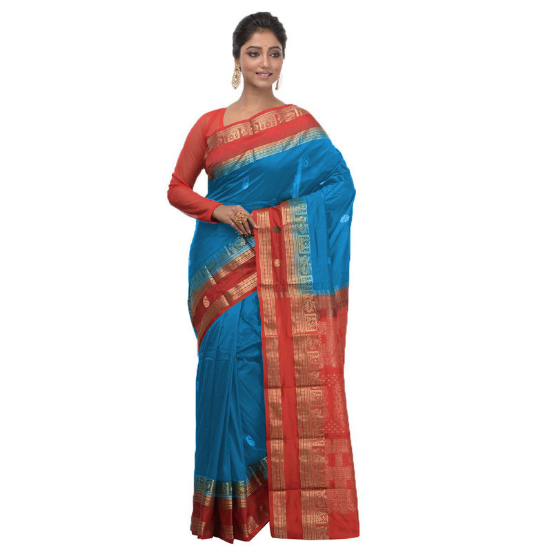 Anandha Blue Kanchipuram Silk Sarees Online  kanjeevaram sarees online  Traditional Kanchipuram Sarees  Buy online kancheepuram sarees